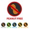 Peanut Free Icon - Different Colors - Vector Illustration - Isolated On White