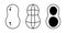 Peanuts black and white icons. Isolated vector Illustration