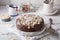 Peanuts caramel cheesecake, snikers dessert homemade recipe cake