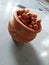 Peanuts in clay a pot looking nice