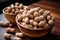 Peanuts isolated on white background. Close-up. Studio shot