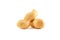 Peanuts. Two peeled nuts on white background. Peanut macro