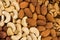 Peanuts, walnuts, almonds, hazelnuts and cashews nuts