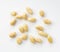 Peanuts on a white background