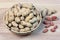 Peanuts in a wooden bowl