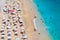 Peaople relaxin on the beach, top view, Turkey, Kaputash beach