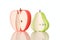 Pear and apple from paper