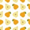 Pear background. Seamless pattern with pears. Flat style. Vector