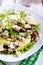 Pear, blue cheese and nut salad