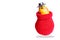 Pear character in red pouch and cowboy hat