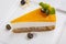 PEAR cheesecake on plate