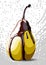 Pear in chocolate on a background. Vector