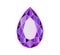 Pear diamond with violet colored gems isolated