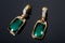 Pear Diamonds green Earrings