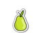 Pear doodle icon, vector sticker illustration