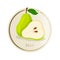 Pear flat circle sticker