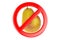Pear with forbidden sign, 3D rendering