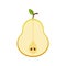 Pear fresh delicious half fruit isolated style icon