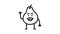 pear fruit character line icon animation