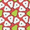 Pear fruit motif seamless pattern. Colorful decoration design