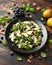 Pear Gorgonzola cheese, blueberries and Walnut Salad. Healthy food