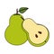Pear half cut fresh fruit healthy food