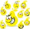 Pear icon cartoon with funny faces isolated