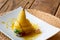 Pear in orange juice . Vegetarian\'s dessert