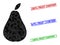 Pear Polygonal Icon and Grunge 100 percents Fruit Content Simple Watermarks