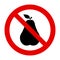 Pear and prohibition sign