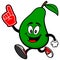 Pear Running with Foam Finger