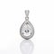 Pear Shaped Diamond Pendant With Hollow Halo Design In 18k White Gold