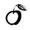 Pear sketch icon isolated on background. Hand drawn ink brush illustration. Icon for infographic, website or app.