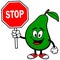 Pear with Stop Sign