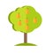 Pear Tree vector illustration in flat style design.