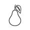 Pear vector icon outline in minimalistic style