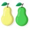 Pear - yellow and green fruits. Vector illustration