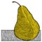 Pear yellow woodcut