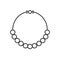 Pearl or beads necklace, outline vector icon