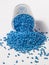 Pearl blue masterbatch granules in shot
