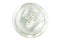 Pearl button isolated on white background, vintage mother of pearl button close up photo