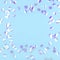 Pearl confetti on blue background.