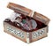 Pearl inlay wooden chest with jewels