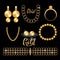 Pearl jewelry vector collection - necklace, earrings, ring