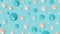 Pearl-like blue beach tone pastel bubbles floating background
