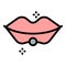 Pearl lips piercing icon color outline vector