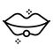 Pearl lips piercing icon, outline style