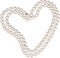 Pearl necklace in heart shape - Isolated