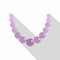 Pearl necklace icon, flat style