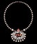 Pearl necklace with rubies